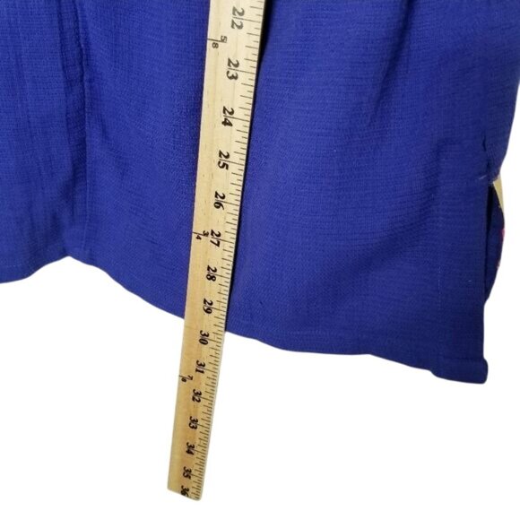 Soft Surroundings Womens Blue Tunic Embroidered Floral‎ Hem 3/4 Sleeves Boho M - Picture 7 of 10
